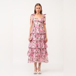 816. Florencia Midi Floral Dress